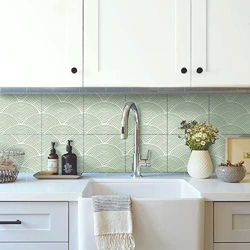 Alwayspon Wasserdichter Vinyl-Fliesenaufkleber, abziehen und aufkleben, selbstklebender Fliesen-Transferaufkleber für Küche, Badezimmer, Wohnzimmer, Boho-Stil, Wandaufkleber, 20 x 20 cm x 25 Stück,