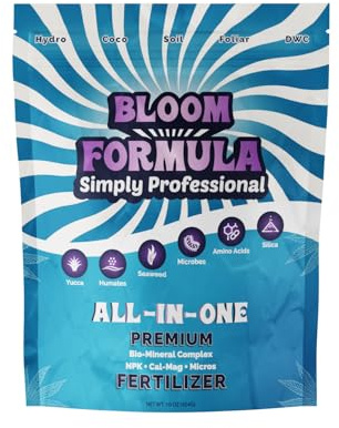 Bloom Formula – Premium Fertilizer for Indoor & Outdoor Plants – Organic Mineral Hybrid Bloom Booster – Water-Soluble Plant Food with Seaweed & Yucca – Made in USA - 1 LB Pouch