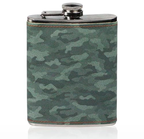 Flachmann edelstahl 260MLTragbare Weinflasche im Taschenformat, Geeignet für Bar-Party-Camping-Grill grün