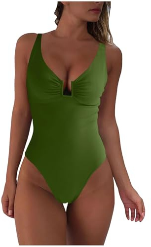 Generico Costume Intero Donna Nero con Coppe - Abbigliamento Curvy, Costume da Bagno Due Pezzi Fascia, Sportivo Imbottito per Piscina