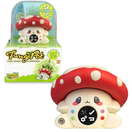 Garden KEEPERS FungiPot, Intelligenter Blumentopf, interaktives digitales Haustier zur Pflege von Pflanzen, Feuchtigkeitssensoren, Licht und Temperatur, Digitale Spiele, inklusive Substrat und Samen,