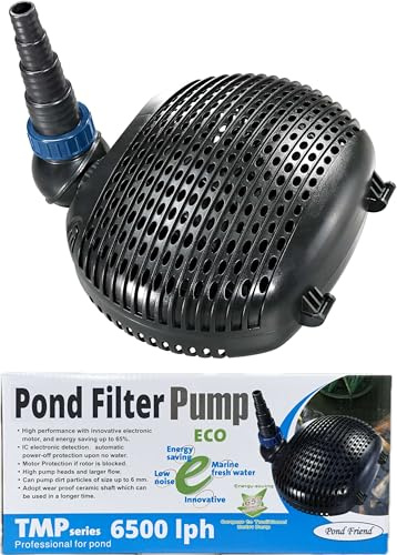Pond Friend TMP 6500 Filter Pump Submersible Solids Handling Energy Saving Low Wattage Pumps for Koi & Garden Pond Waterfalls and Filtration