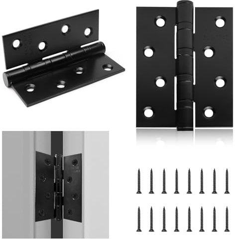 2 Stk Scharniere Edelstahl Türscharnier Außen Schwerlast Scharnier mit Kugellager 100 * 76 * 13mm Massiven Scharniere mit Schrauben Tür Schaniere Aussen Edelstahlscharnier für Tür,Fenster (Schwarz)