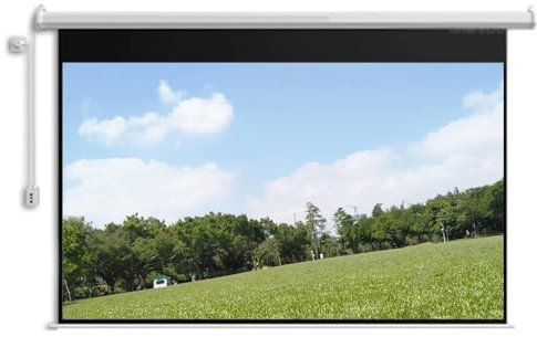 CJHYSMD Pantalla de proyección 16:9 de Tela Mate, Fibra de Vidrio, Pantalla motorizada eléctrica con Control Remoto para Cine en casa