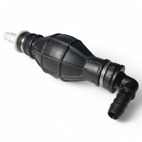 Poire Pompe d'Amorçage Universelle pour Système d’Alimentation Gasoil ou Essence Coudée un côté à 90° - Sortie de 8mm avec Clapet Anti Retour