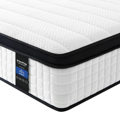 Inofia King Size Mattress, 12 Inch Hybrid Mattress with Medium Firm Feel | Individually Pocket Springs, Breathable Foam, Enhanced Edge Support, Motion Isolation,Pressure Relief,Elegant Collection