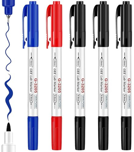 WILI WILK Dual Tips Freezer Pens Alcohol Resistant Laboratory Markers, Industrial for Lab and Hospital Use