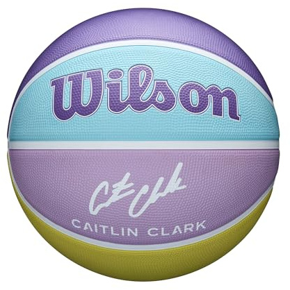 Wilson Caitlin Clark Inspire Basketball, Präzisionskanäle, Verbesserter Luftstrom und universale Traktion, Farbe: Lila, Größe: 5