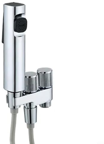 G1/2 Válvula de ángulo de salida doble de dos vías con control independiente, válvula de control doble de aleación de zinc para lavadora, inodoro, bidé, fregadero de cocina, lavabo de baño, calentador