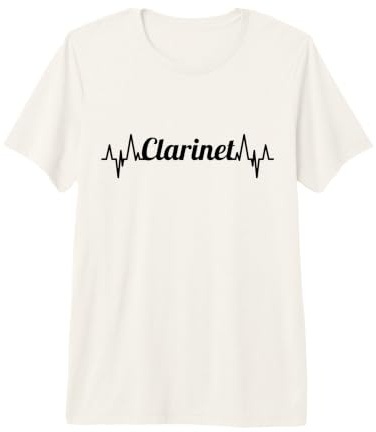 Clarinette ECG Heartline Amoureux de la Clarinette T-Shirt Haut de Gamme