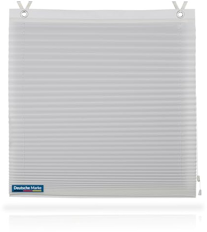 TEXMAXX® Raffrollo ohne Bohren 75 x 140 cm - Ösenrollo ohne Bohren - Faltrollo - Raffrollo Blickdicht - inkl. Zubehör