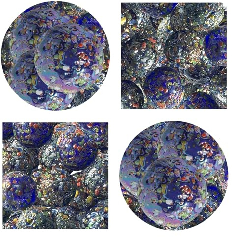 mesbilles - 10 Billes en Verre pépite étoile - 9 Billes et 1 Calot