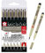 Sakura Pigma Micron-Set 7 Fineliners .005,01,02,03,05,08, Brush Made in Japan