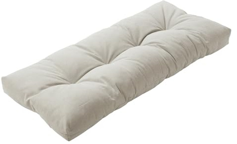 Magpie Fabrics Patio Bench Cushion 45x18, Indoor/Outdoor Non-Slip Water Resistant Long Seat Pads, Tufted Loveseat Cushion for Swing, Settee, Window, Garden, Wicker, Front Porch (Light Taupe)
