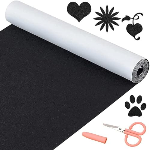 Feutrine Autocollante Noire 30 x 200cm Facile à Découper Adhésif Puissant | PLCatis Feutre Autocollant pour Protection des Meubles Tiroirs Boîtes Pieds de Chaise Bricolage DIY et Loisirs Créatifs