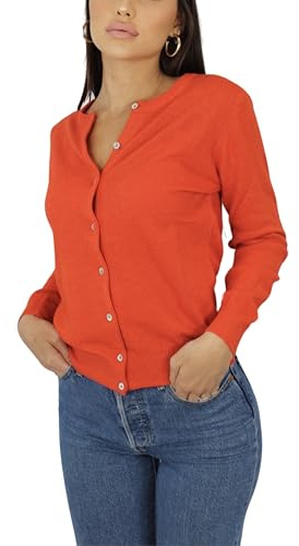 Win's - Chaleco de cachemira para mujer, fabricado en Italia, naranja, XXL