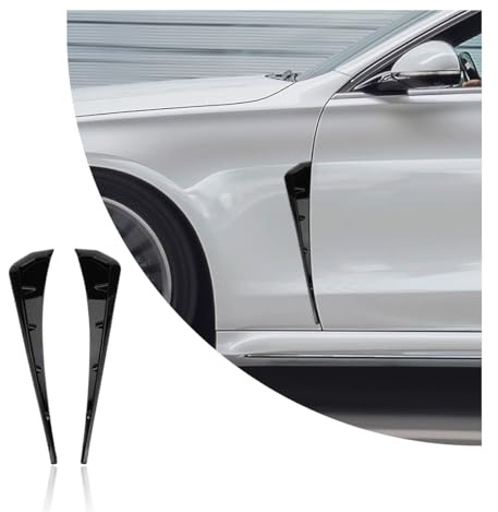 povtii 2PCS Car Fender Side Vents, Carbon Fiber Spoiler Body Decoration Cover, Auto Exterior Accessories Air Inlet Grille Spoiler Trim Cover, Car Accessories Spoiler Trim Cover (Black)