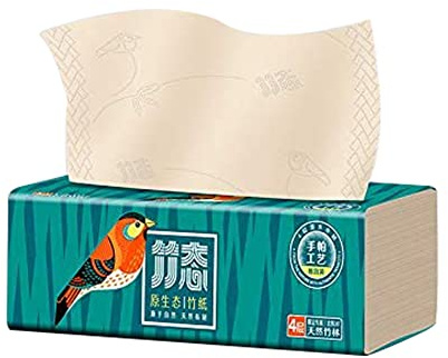 ISHEEP Paquets de mouchoirs en papier naturels et doux, 4 plis en papier bambou, mouchoirs sans parfum, sans colorants et sans allergènes. Contient 8 paquets de 80 mouchoirs jetables.