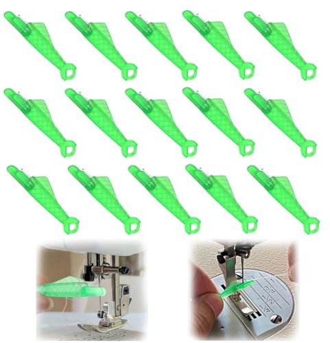 Tcnzdy 15 Stück Nadeleinfädler,Einfädelhilfe für Nähnadeln, Nadeleinfädler für Nähmaschinen, Nadeleinfädler für Nähmaschinen, Nähmaschinen Zubehör Einfädelhilfe,Geeignet für Die Textilindustrie