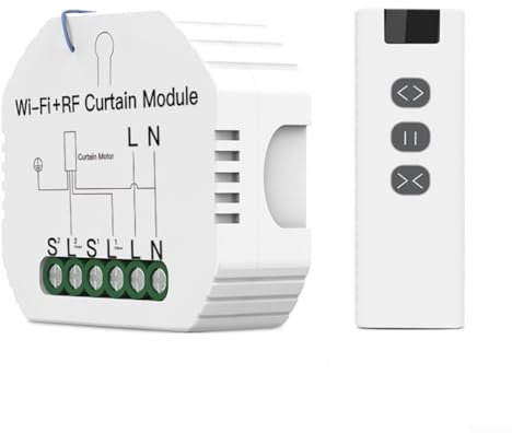 UTTAS RF433MHz Wireless Roller Shutter Control Set WiFi Smart Relay Module Switch for Electric Blinds with App Control Timer Group Control Voice Function