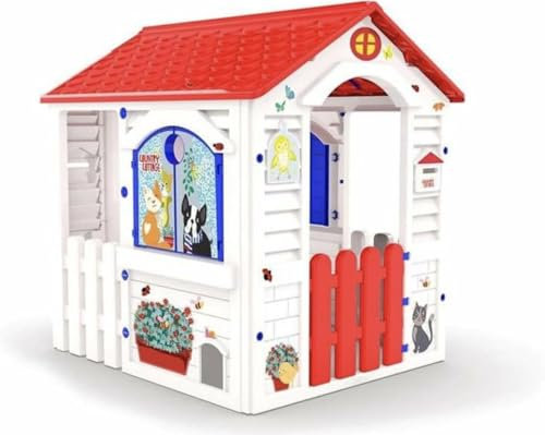 Casetta da giardino bambini Casetta per bambini Country Cottage | Casetta da giardino per bambini dai 2 anni in su | Resistente e durevole 84 x 103 x 104 cm Modello Novità 2025