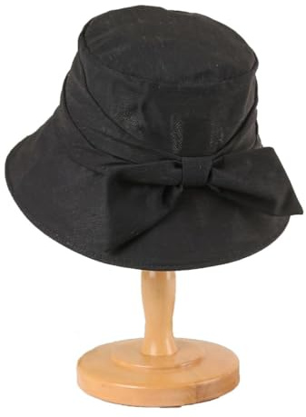 XFSRG Cappello da Sole da Donna a Tesa Larga Cappello da Sole Pieghevole Regolabile Spiaggia Estivo per Spiaggia Giardinaggio Viaggi Escursionismo e Pesca (Nero)