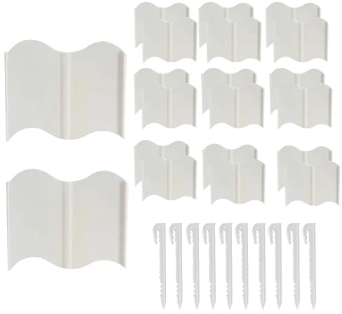 Qiwieod Borde para Parterres de Flores | Bordes Flexibles de Jardín 20 Piezas,Panel Flexible Extraíble como Decoración para Caminos, Paisajismo, Jardines, Césped y Exteriores