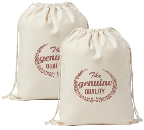 Xoeryoy Bolsas de Pan de Cera de Abejas, Paquete de 2 Bolsas de Almacenamiento de Pan de algodón Reutilizables con cordón para Masa Madre y casera (30x40 cm)