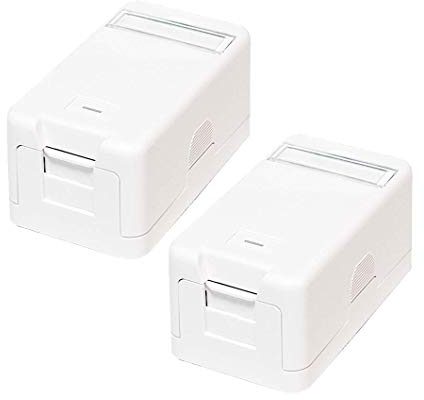 Faconet® 2x Aufputzdose für Keystone Jacks z.B. RJ45 Lan Netzwerk, USB oder Koax (Aufputzdose 1fach)