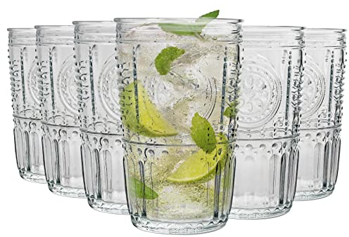 Bormioli Rocco Bicchiere Highball per Cocktail - in Vetro dal Taglio Vintage Italiano - 475 ml - 6 Pezz