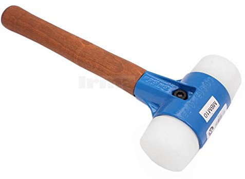 BSD Maillet Professionnel à Double Face 3.2kg 80mm - Nylon + Nylon - Maillet à Poignée en Bois, Maillet en Caoutchouc Lourd, Maillet Caoutchouc