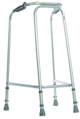 Ultra Narrow Walking Frame - Slim Design - 490mm Width - Large - Lightweight Aluminium - Non-Slip Rubber Ferrules - Ergonomic Hand Grips - Rehabilitation Walking Aid