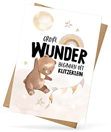 The holy fox® Glückwunschkarte zur Geburt, Schwangerschaft und Taufe - mit passendem Briefumschlag