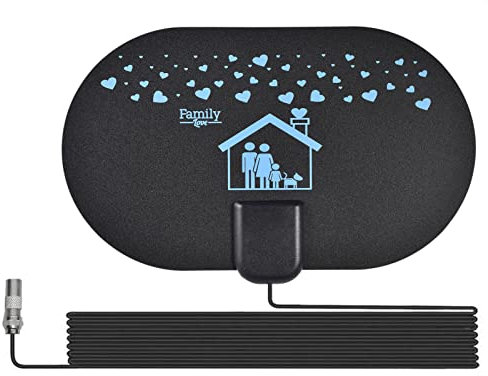 Antenna digitale | DVB-T2 Black Antenna TV Digital HD Outdoor con voce HD – Amplificatore antenna TV 4K ricezione segnale da terra design sottile per la ricezione di segnali TV Honeyboy