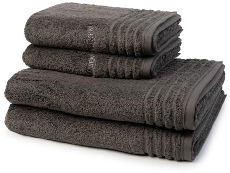 Vossen - 4 teiliges Frottier-Set - Vienna Style Supersoft (2 X Handtuch 2 X Duschtuch im Set) - 620 g/m2 - Baumwolle - Frottee - saugstark - weich und flauschig - Slate Grey