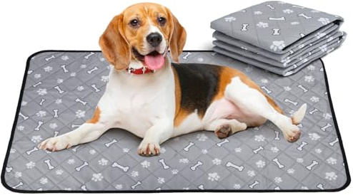Nobleza Almohadillas de Entrenamiento Lavables para Perros, 2 Piezas Empapadores para Perros Reutilizables, Alfombrilla para Mascotas Superabsorbente, Antideslizante, para Perros y Gatos, 90 x 60 cm