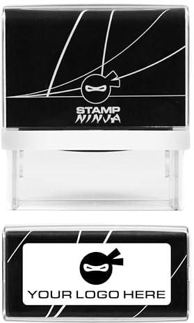 Custom Business Logo Stamp - Personalised Company Rubber Stamp, Custom Logo for Office, Branding & Packaging (58mm x 22mm)