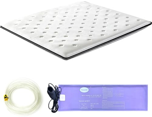 Softside Water Mattress, 4 Thick PVC Water Bed with Heater, Water Pipe & Electric Air Pump, Protable and Foldable Water Bed Mattress, Ergonomic Design, Easy to use, No Frame (76x80x4)