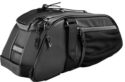 MEXITAL Bolsa Trasera Bicicleta, Portabicicletas Bolsa Asiento Trasero, Alforjas para Bicicleta, Impermeable de PVC, Bolso de Hombro, Bolso de Mano, Portaequipajes Alforja Multifuncional Extensible
