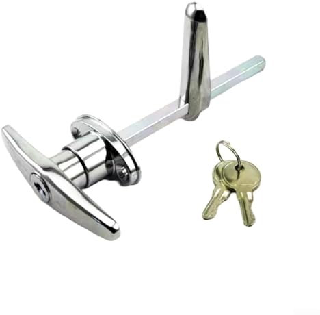 Il design affidabile della serratura a forma di T garantisce la massima sicurezza per il tuo garage o rimorchio (cromato)