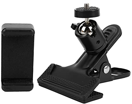 outdoorm Guitarra de Metal Bass Soporte de teléfono Broadcast en Vivo Ukulele Ukulele Headstock Clip de teléfono Ajustable Fit Rotatable Músicos Black