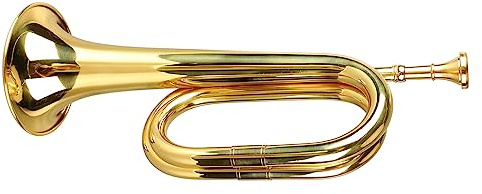 Vvikizy Trompete, C-Tasten-Blechinstrument Im Militärstil mit Glattem Ventilsystem und Bequemen Fingerknöpfen, für Anfänger und Musikliebhaber (Gold)