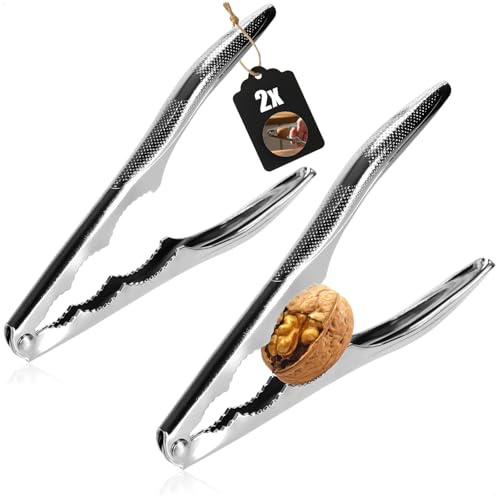 com-four® 2X Nussknacker aus Metall - robuste Nusspresse für Walnüsse und Haselnüsse - Stabiler Küchenhelfer für den Haushalt