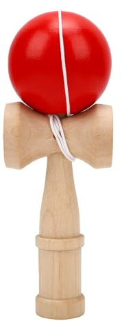 YUYTE Jouet Kendama en Bois, Entraînement de Coordination œil-Main, Jeu de Balle Portable pour Activités de Plein Air (Rouge)