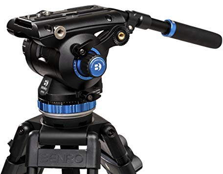 Benro S8 PRO Flat Base Fluid Video Head, 17.6 lb Max, 8 Step Counterbalance (0-7), 3/8-16 Accessory Mounts, 3/8-16 Head Mount, w/Pan Arm (S8PRO)