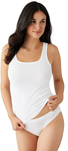 Wacoal Women's Understated Cotton Tank Top, White, M