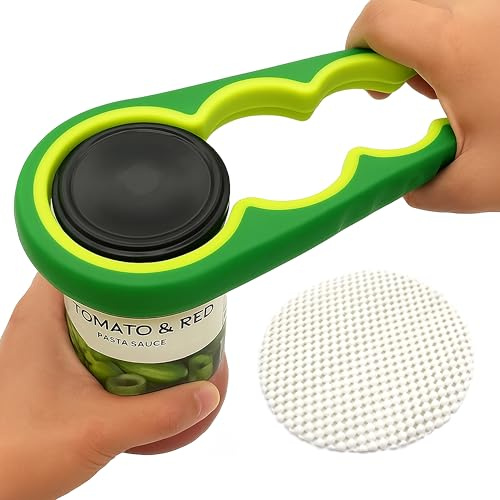 SOL Jar Opener for Weak Hands and Seniors – Easy Grip Non-Slip Lid and Bottle Opener Tool with Rubber Gripper Pad – Kitchen Gadget for Elderly, Home Use, Screw Top Remover, Twist Off Jar Opener