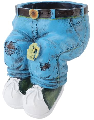 Wifehelper Beton-Blumentöpfe, Denim-Kleidung, Hosen, Blumentopf, Gartenfigur, Stilvoller Look, Vielseitiger Dekorativer Blumentopf, Pflanzgefäß für Zuhause, Rasen, Hof