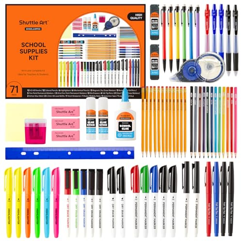 Shuttle Art 102 PCS Back to School Stationery Supplies Set, Student & Teacher Study Essentials for Secondary School, University, School & Office Stationary Kit Including Pens, Markers, Notebooks etc