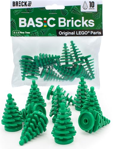 Lego Bäume Grün, 10 Stück - Tannenbaum Set für deinen Lego Wald und Landschaft, Basic Bricks (2435)